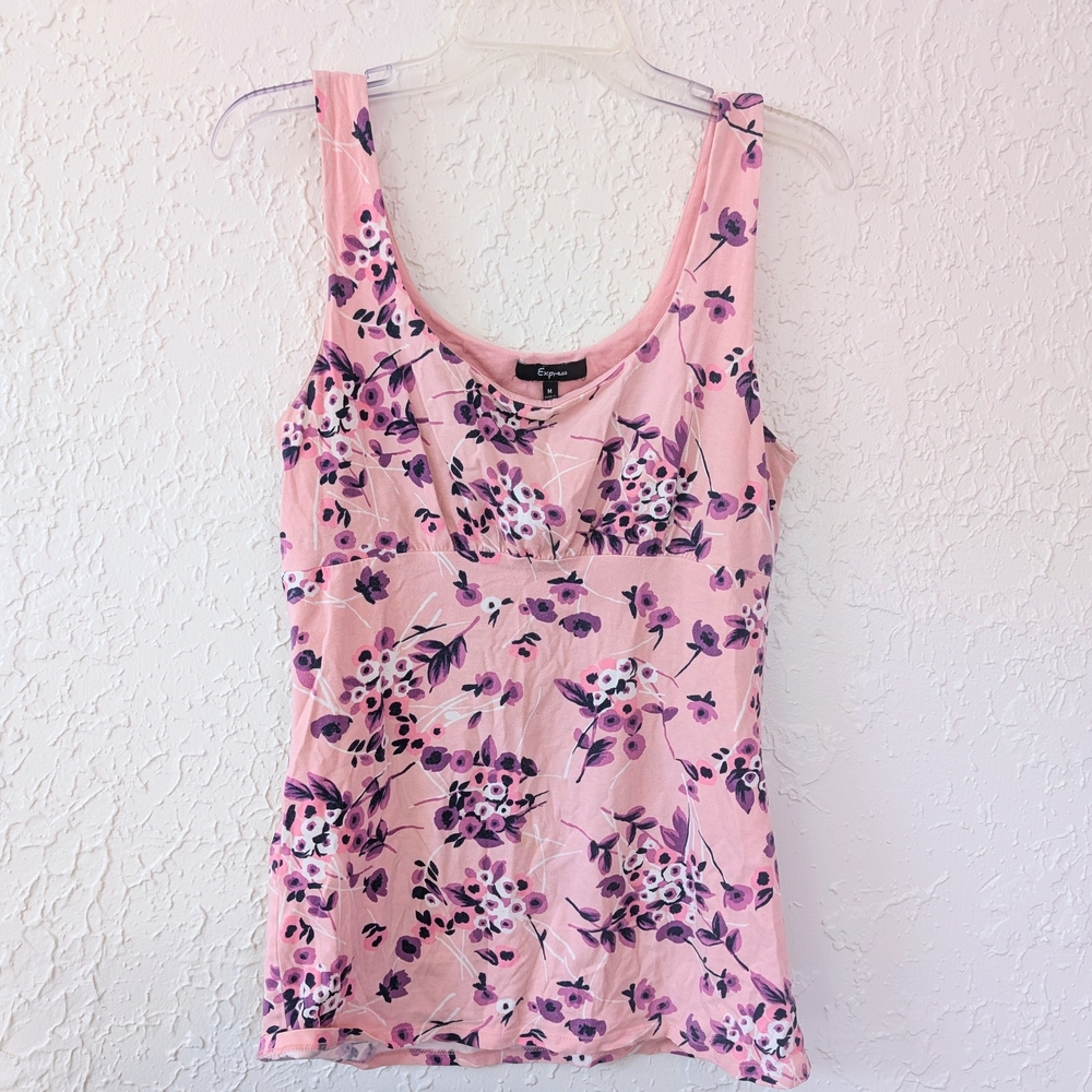 Vintage Y2K Express Babydoll Tank Top Floral Print M